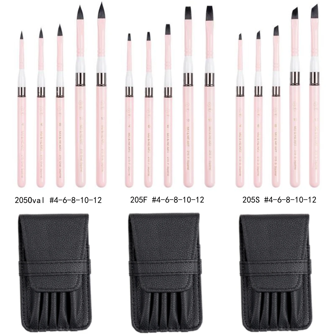 قلم صغير وردي فاتح شعر السنجاب ، فرشاة ألوان مائية مختلطة الفنان ، قبعة نحاسية ، رأس بيضاوي مائل مسطح ، 215 MU HE Art #5