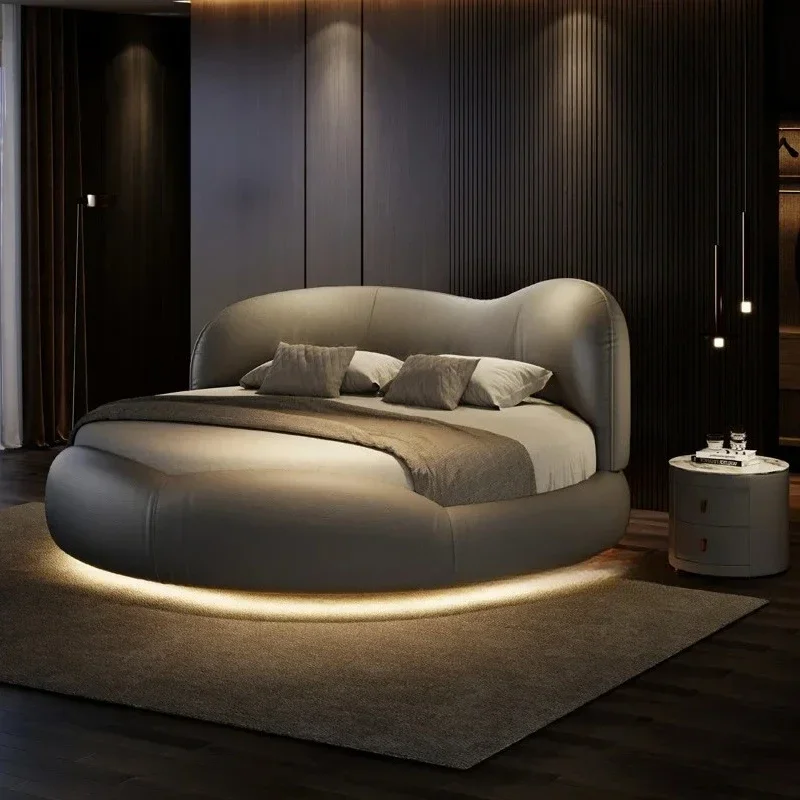 Regale Luxury Pretty Double Bed King Size Modern Italian Round Bed Loft Villa Vintage Cama Queen Size Entrance Hall Furniture