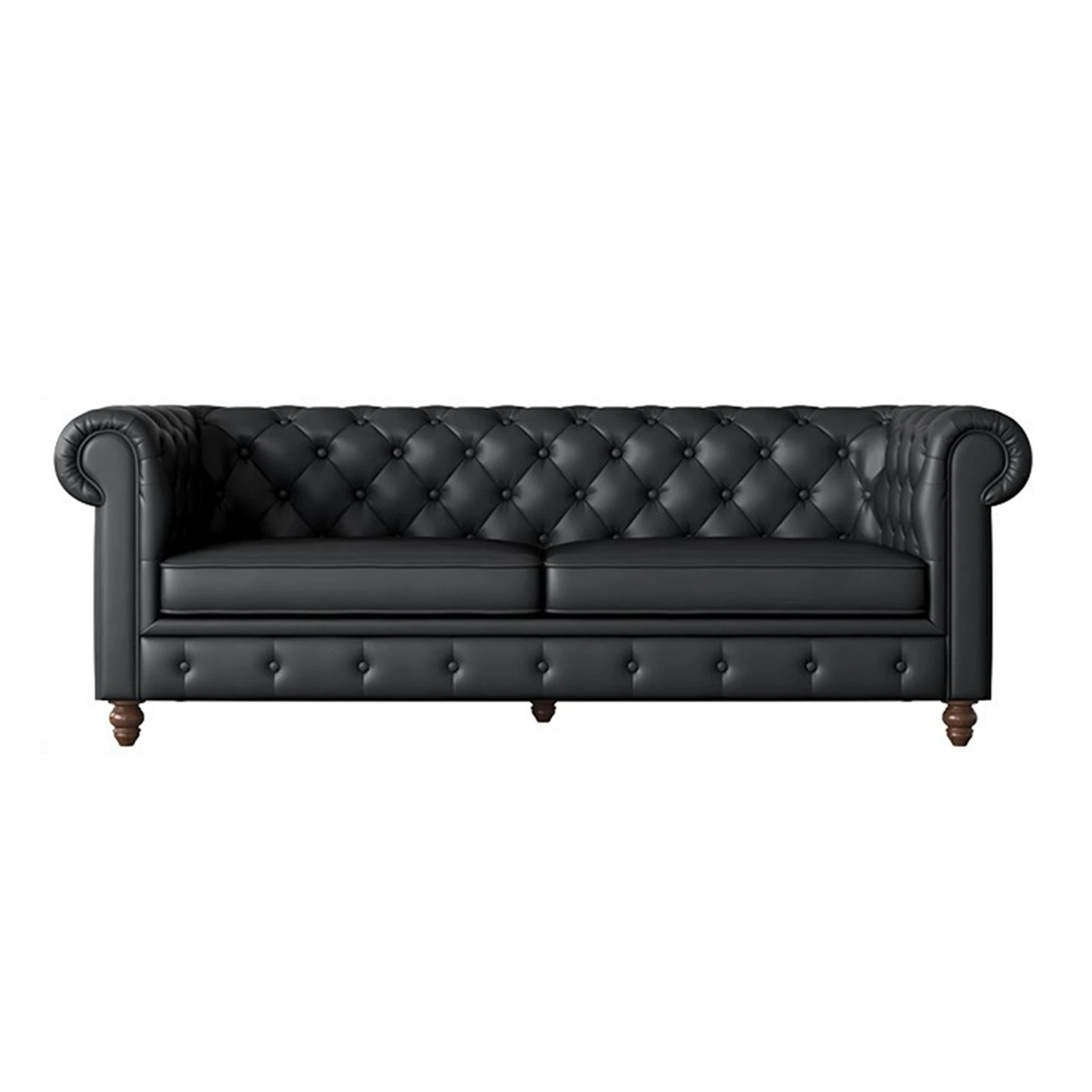 

Cowhide straight-breasted pull-up sofa villa living room size apartment three-person combination