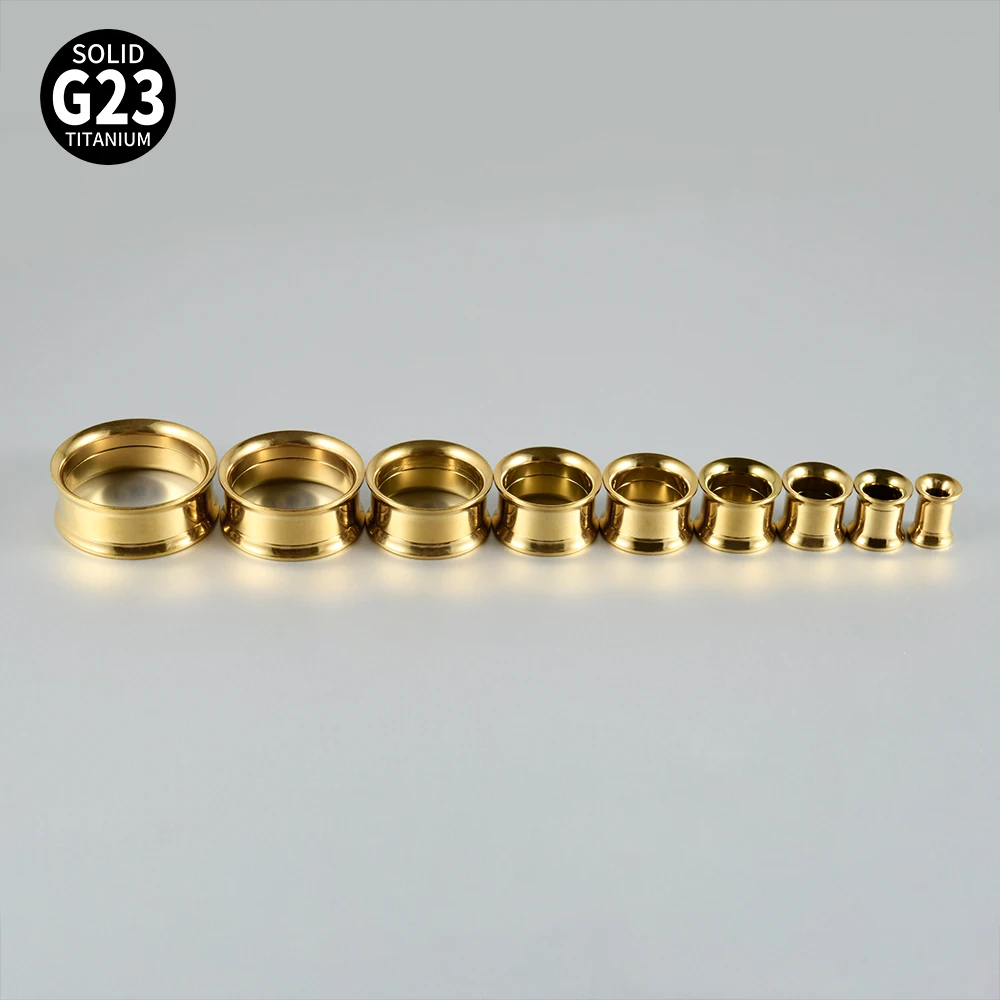 2PCS/Lots Ear Stretcher Expanders Titanium Ear Tunnels and Plugs Earrings Screwed Back Double Flared Ear Gauges Piercing 6-25mm