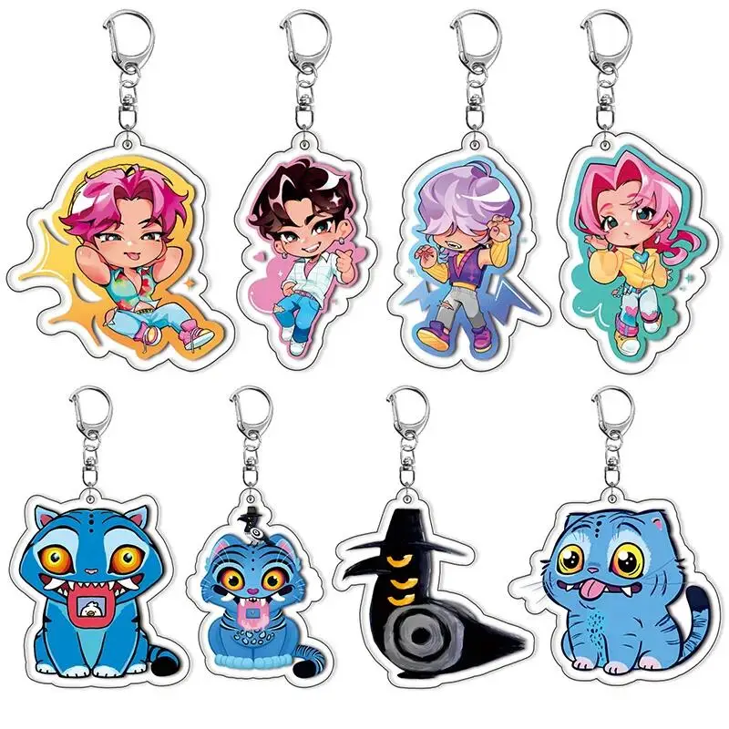 

Anime Kpop Demon Hunters Derpy Tiger Abby Mystery Romance Baby Bag Accessories Pendant Huntrix Saja Boys Keychains Fans Gifts