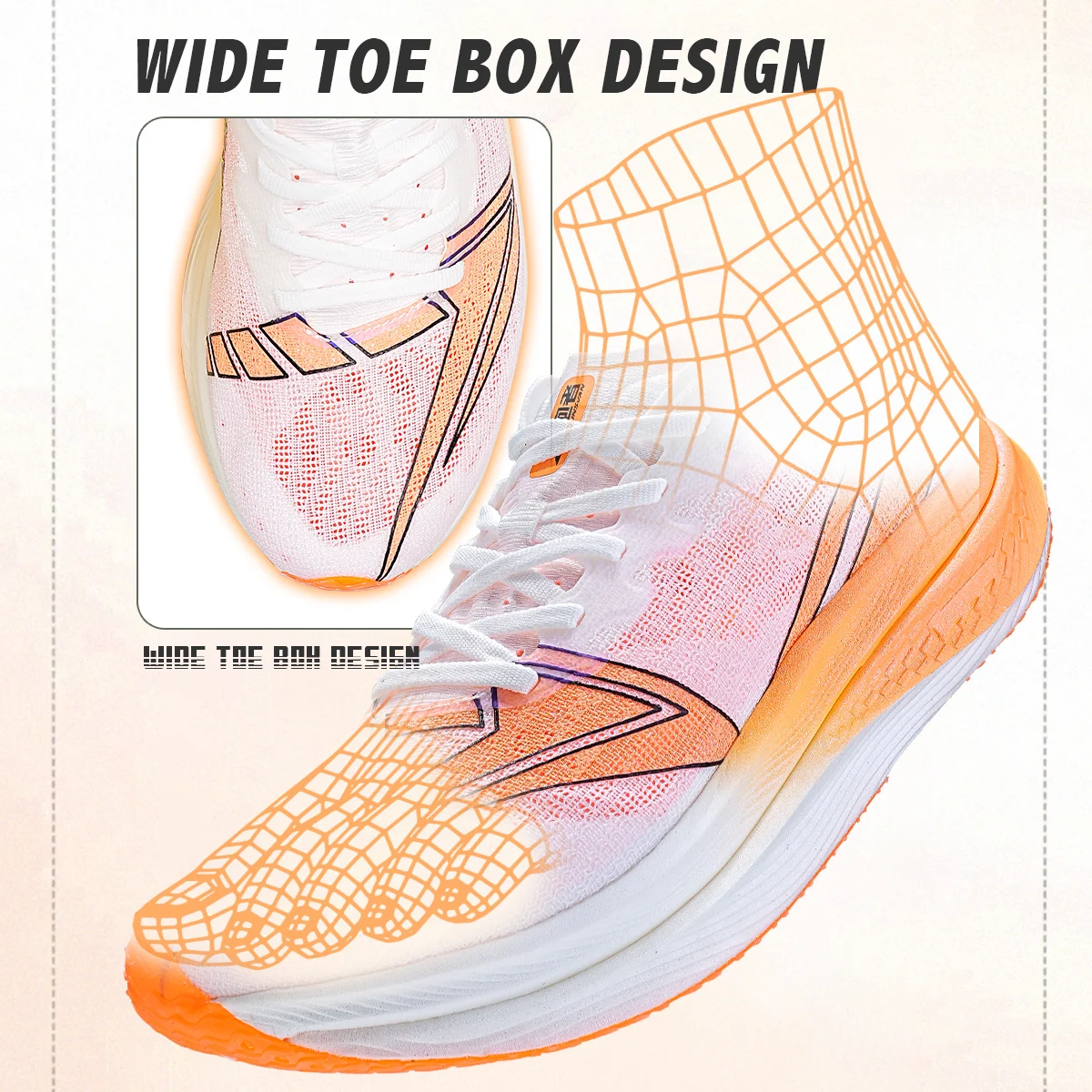 

IRUNSVAN Nylon Carbon Plate Breathable Sneakers Marathon Sneakers Comfortable Sports Training unisex 09324