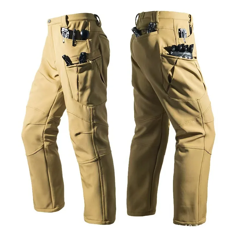 2026 Tactical Outdoor Work Pants Winter X5 Fleece Elastic Waterproof Multi-Pocket Climbing Shooting Outdoor Mountain Running
