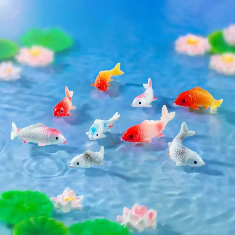 10 個 DIY 装飾金魚置物家の装飾ドールハウスミニチュアモデル魚鯉シミュレーション動物子供のおもちゃ