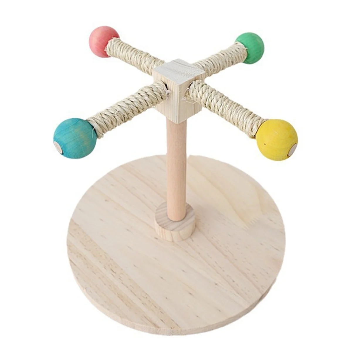 Parrot Bird Supplies Band Bearing Rotation Station Sword -Ramp Station Stick Rotary Rotation Wooden Horses Toys