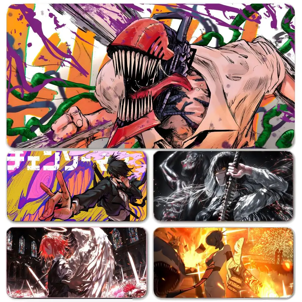 Shonen Anime Chainsaw Man Mouse Pad Large Gaming Mousepad with Thick Stitched Edge Non-Slip Desk Mat