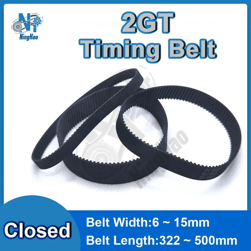 2GT Belt GT2 Timing Belt Width 6mm 10mm 15mm Closed Loop Rubber Perimeter 322mm~500mm 2MGT Synchronous Belt 3D Printer Parts