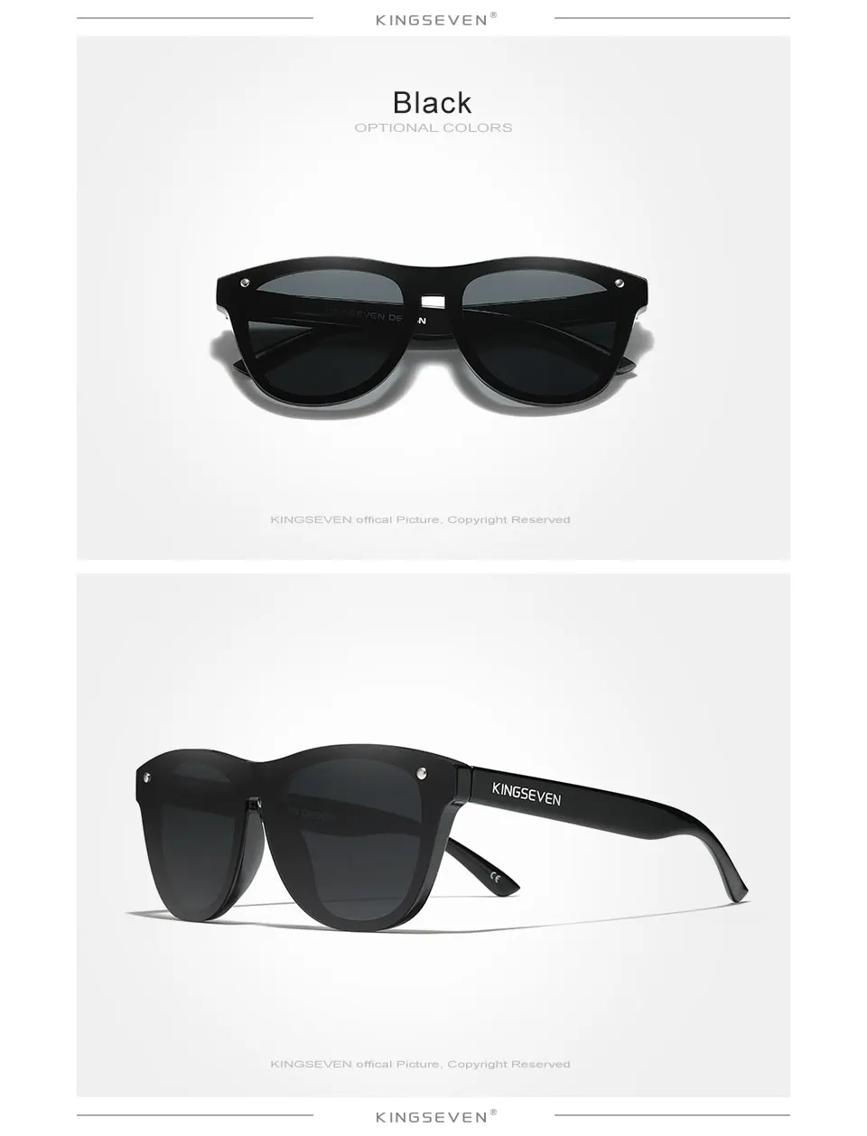 KINGSEVEN Neue Marke Design frauen Gläser TR90 Polarisierte Sonnenbrille Männer Retro Sonnenbrille Sonnenbrille Herren – Detail 6