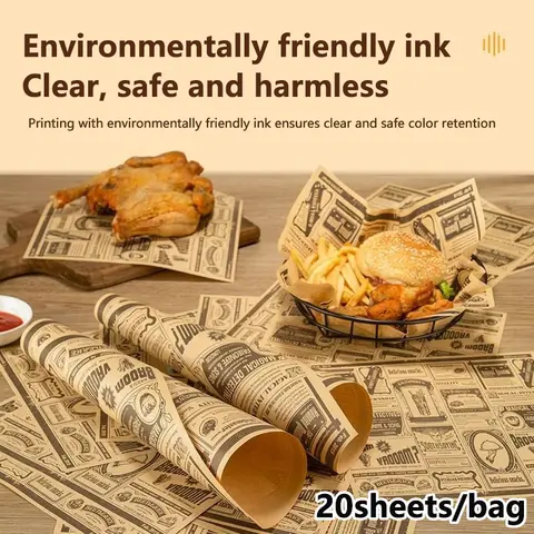 20 Stuks Deli Papier Vellen Olie Proof Sandwich Papier Wraps Wax Vellen Voor Inpakken Brood Decoreren Gereedschappen Keuken Party Accessoires