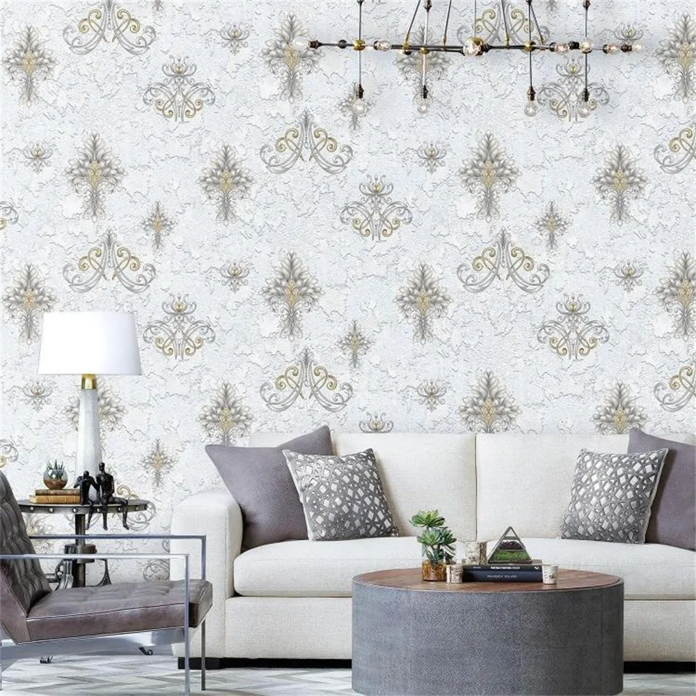 Retro European Damask Wallpaper Ab Version Living Room Bedroom Tv Background Papel De Parede Mottled Floral Wall Paper