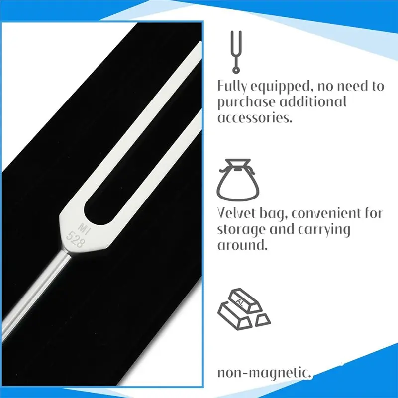 AA67-Tuning Fork Set(9 Chakra Frequencies), 174Hz To 963Hz With Activator,For Yoga& Sleep, For Mental Focus, Relaxation