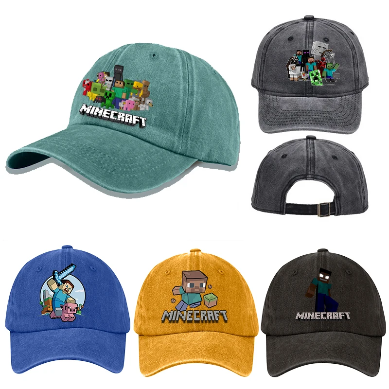 

Minecrafted BOY GIRL Baseball Cap Men Women Sun Hat New Adult Outdoor Sport Sunbonnet Retro Headgear Birthday Gift Hot Sales