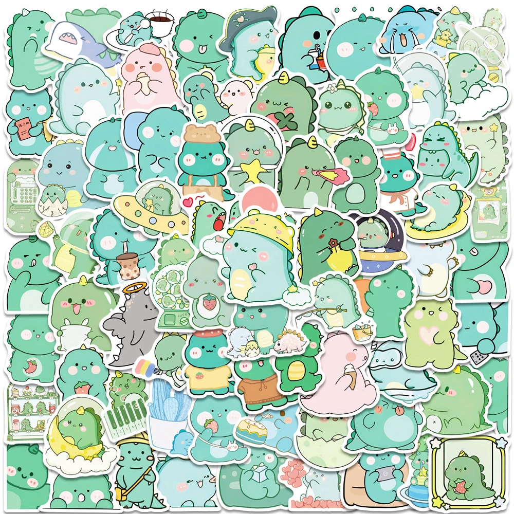 10/30/50/100pcs Kawaii Animal Dinosaur Aesthetic Stickers Decals DIY Notebook Laptop Phone Suitcase Decoration Sticker Kids Toys