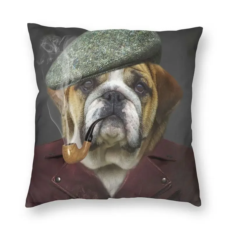 45x45cm Nordic English Bulldog Cushion Cover Pet Dog Funny Puppy Floor Pillowcase Living Room  Home Decor