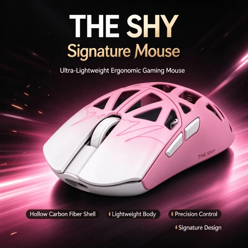Wanling Huashou V2mini/M/Max The Shy Dual Mode Wireless Gaming Mouse Magnesium Alloy Lightweight 45g 50000 DPI 8K Polling For PC