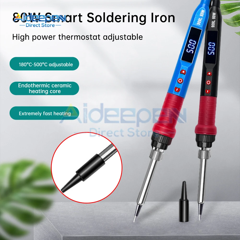 

80W Electric Soldering Iron Adjustable Temperature LED Digital Display Thermostatic Iron Suitable for Jewelry Electrical Repair