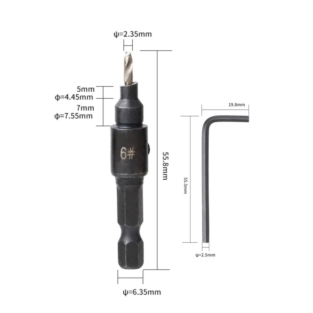 Imagem -04 - Binoax Countersink Drill Bit Grupo Broca Cônico para Madeira 10 12