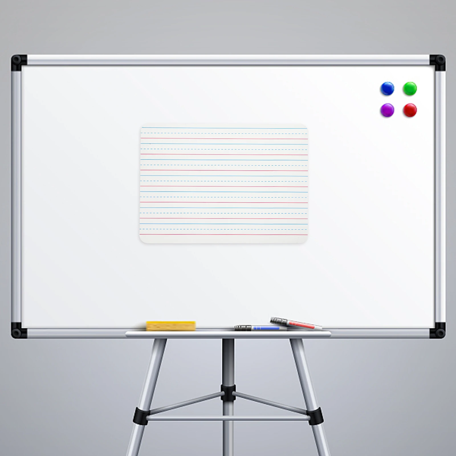 

Double Sided Whiteboard PVC Writing Board for Office Classroom Teens Kids Reusable Erasable Small Dry Erase Boards with Lines
