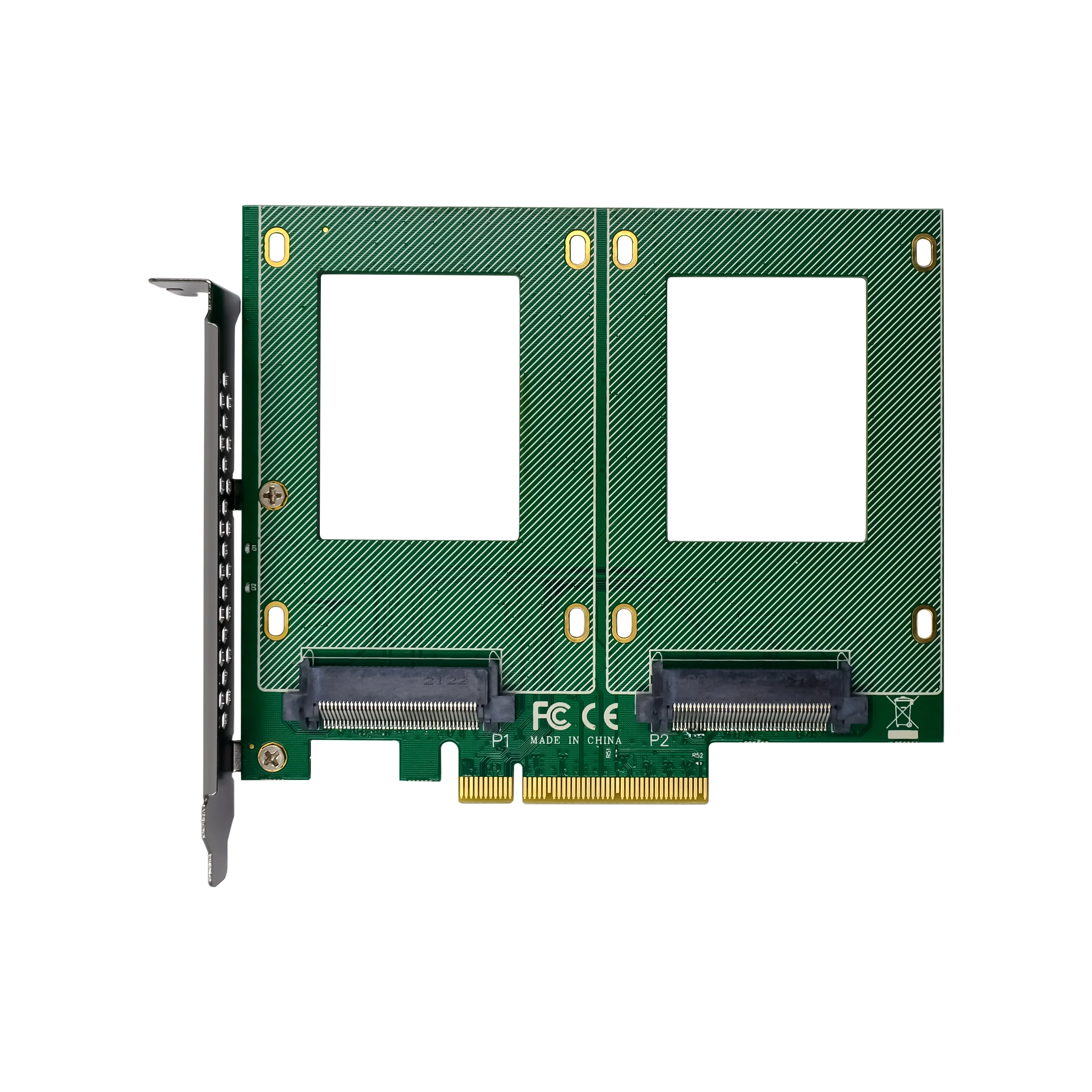 Nouveau PCIe 2 ports Nvme Ssd U2 M2 Para SFF-8639 adaptateur Pci Express U.2 NVME SSD carte PCIe