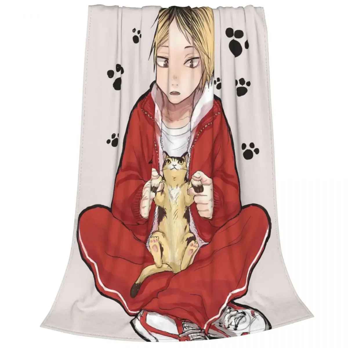 كنما كوزوم اليابانية أنيمي الصوف بطانية رمي محبوك ، مفرش سرير دافئ ناعم محمول ، بطانيات الأريكة المنزلية ، Haikyuu