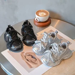 2024 Autumn New Children Casual Shoes for Girls Fashion Korean Style Breathable Soft Bottom Sports Running Versatile Sneakers