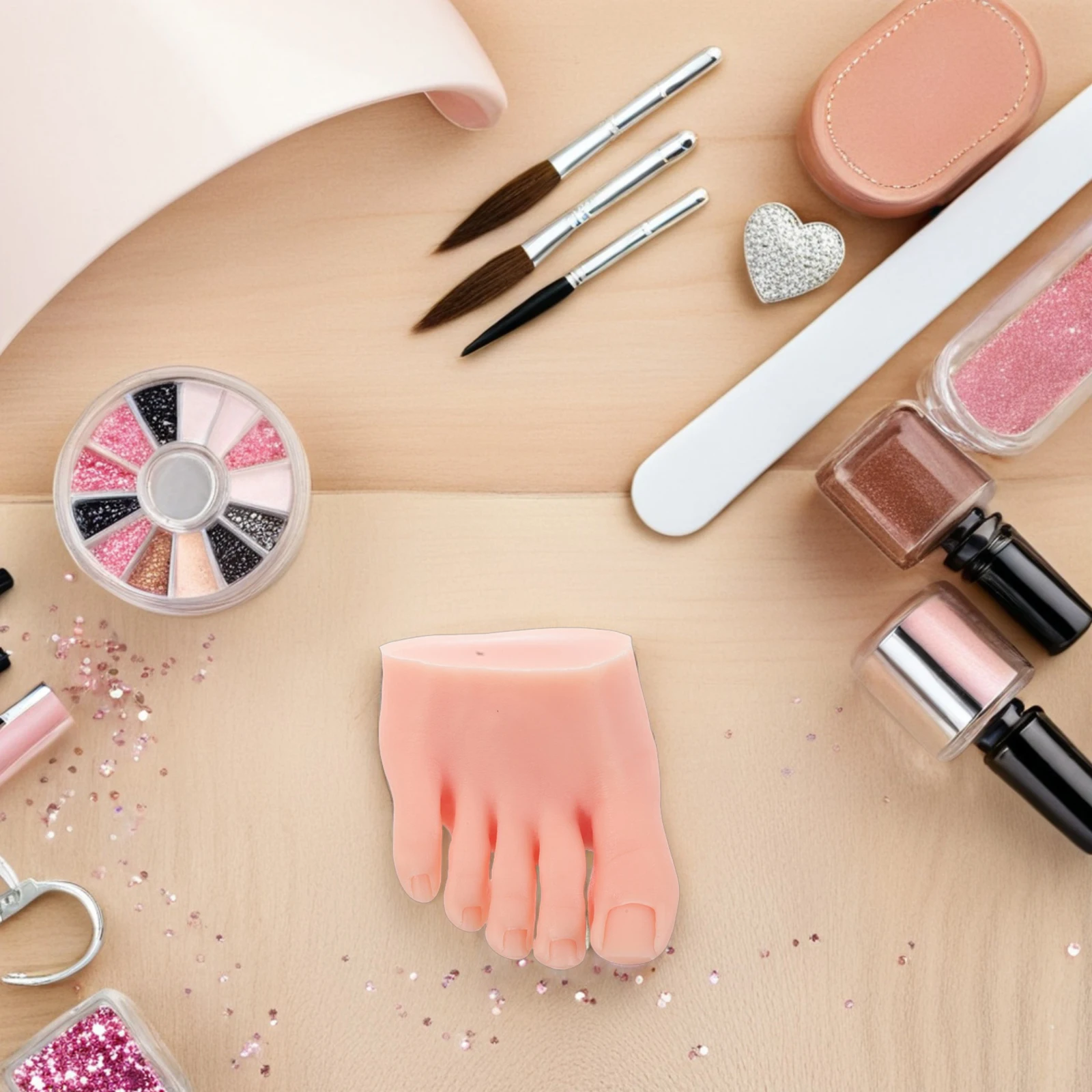 

Manicure Practice Foot Mold Fake Nail Art Supplies Half Feet for Female Silicone Pedicure Faux