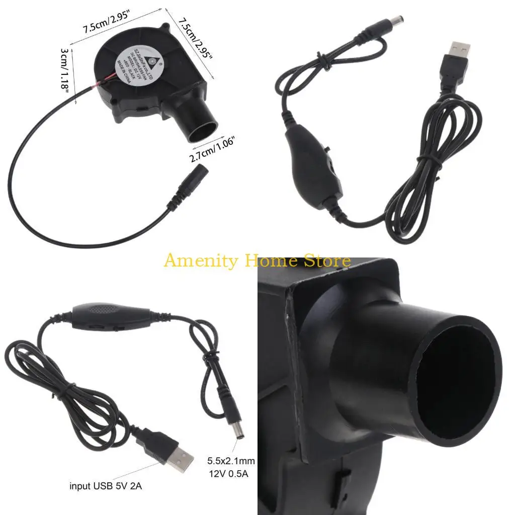 

F26C USB BBQ Air Blower Portable BBQ Fan Air Blower Handheld Barbecue Fan Air USB Fan 5V Lightweight Portable Fan for Outdoor