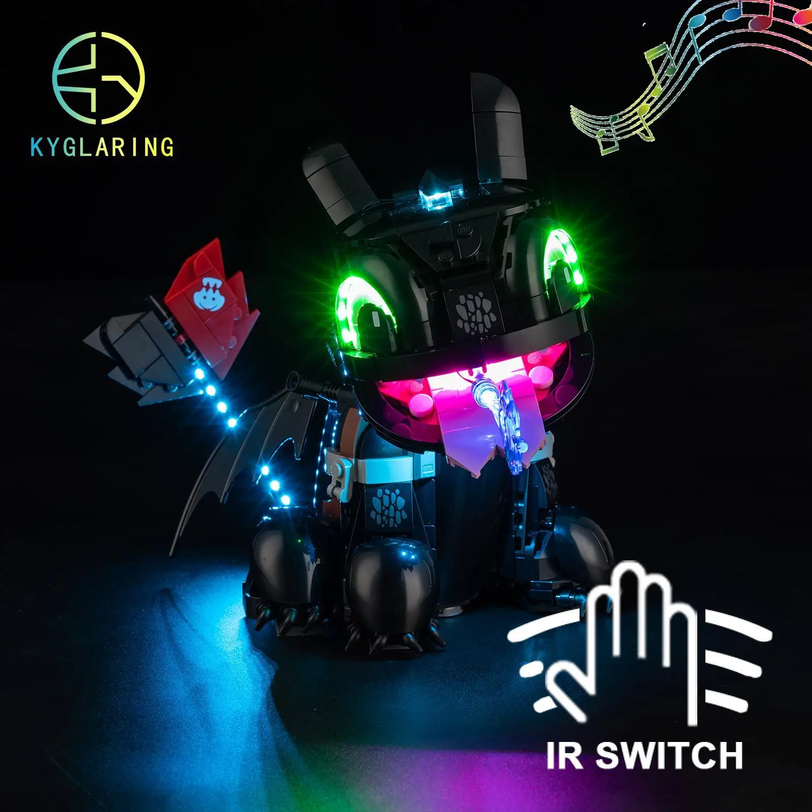 Kyglaring conjunto de iluminação led brinquedos diy para como treinar seu dragão: blocos de construção desdentado 10375 (sem modelo)