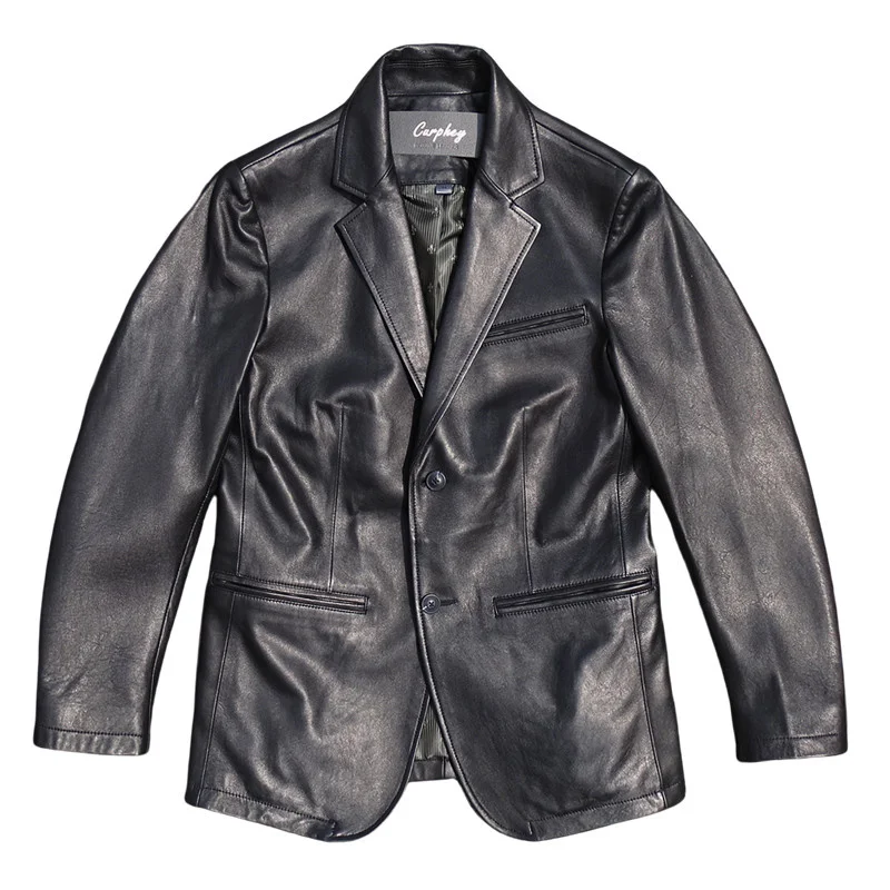 Genuine Top-Grain Italy Sheepskin Leather, suit jacket Suitable for office workers of different age groups for leisure and sport
