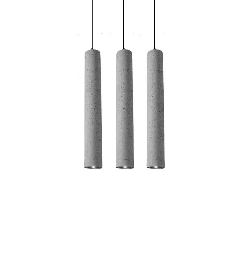 

SpotlightwinebarartcreativecoffeerestaurantNordicretrowaterpipecylindrical cementchandelierлюстра подвеснаяpendentes Lighting