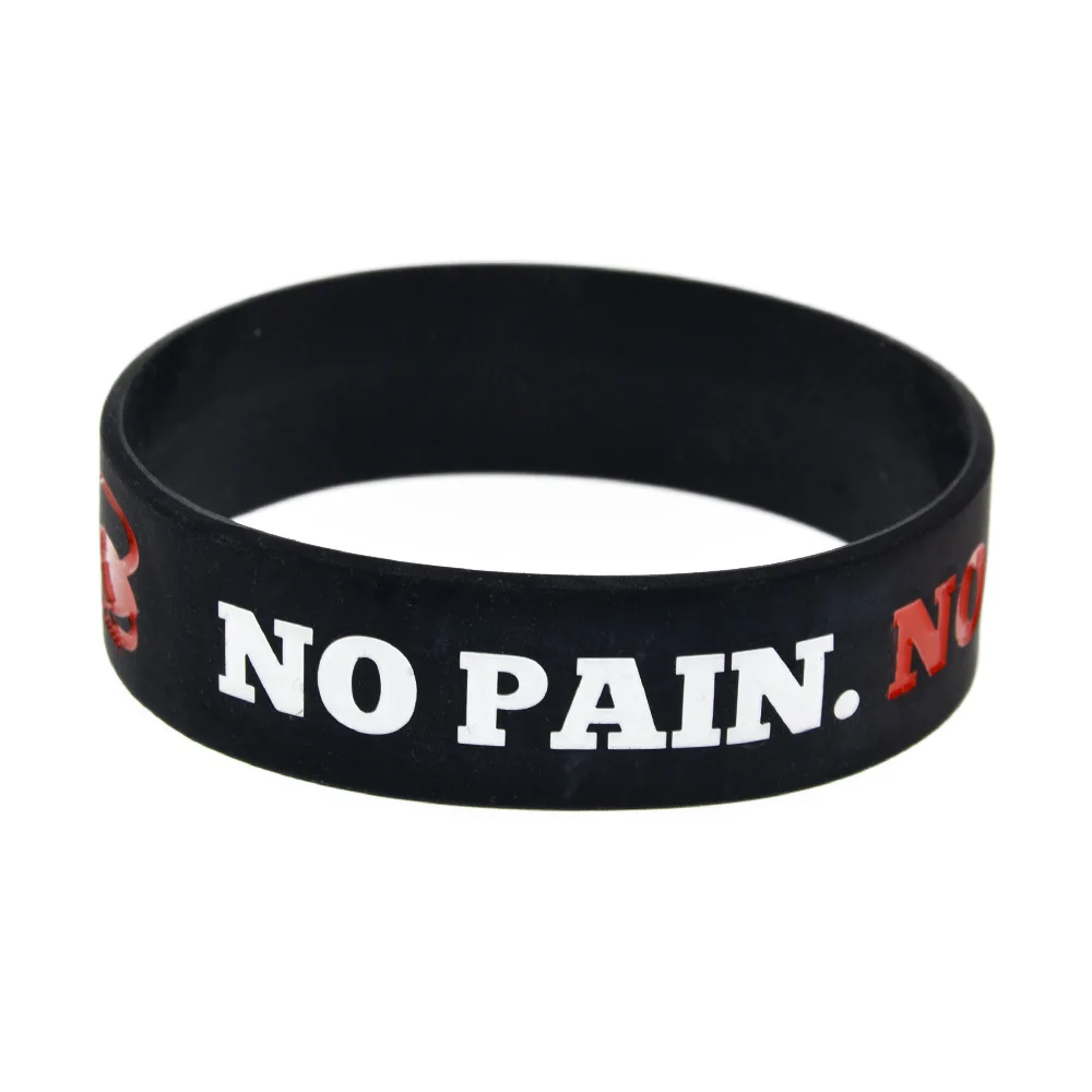 25 Stück Motivations-Slogan Sport-Gummiarmband „No Pain No Gain“ Crossfit Silikon-Armband 3/4 Zoll breit – Detail 7