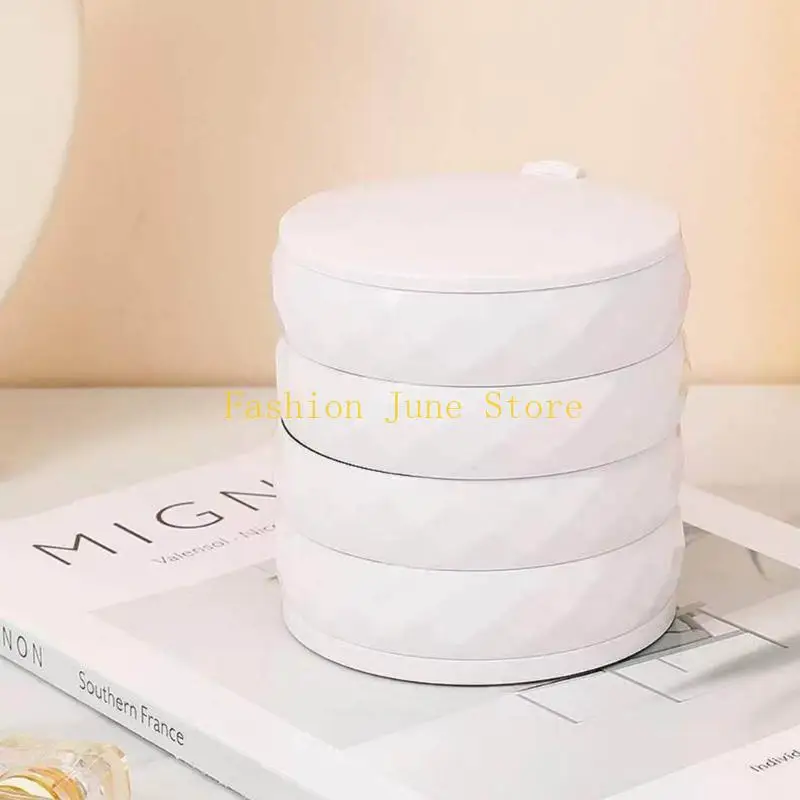 N5KA MultiLayer Jewelry Storage Rotating Plastic Jewelry Stand Earrings Ring Box Jewelry Display Case Earring Desk