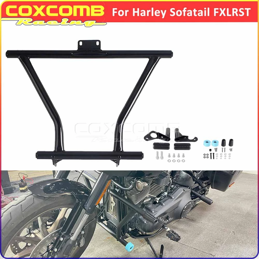 

Motorcycle Rear Saddlebag Rail Crash Bar Guard Front Engine Guard Bumper For Harley Softail Low Rider ST 117 FXLRST 2022 2023 4"