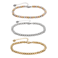 1Pcs Quality Metal New Jewelry Classic Waterproof Stainless Steel Sculpt Texture Beads Chain Charm Bracelet Women's Daily Gifts