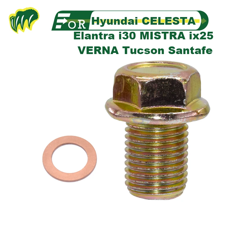 For Hyundai CELESTA Elantra i30 MISTRA ix25 VERNA Tucson Santafe Engine Oil Drain Plug Sump Drain Nut Oil Drain Bolt