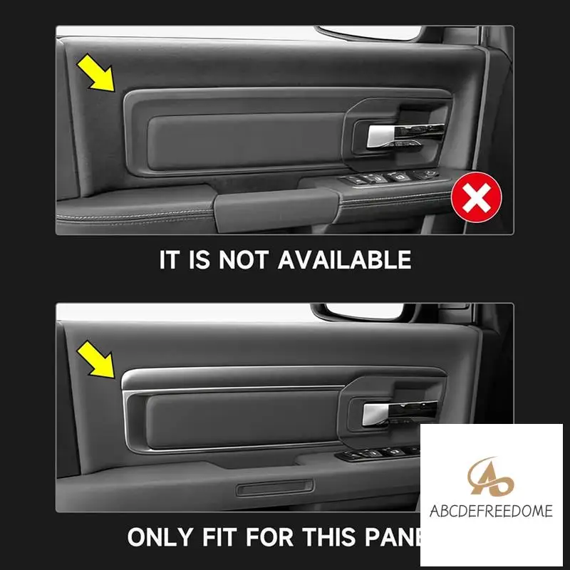 

For Dodge Ram 1500 2013-2018 Interior Accessories Carbon Fiber Car Door Panel Strip Trim Decals Sticker