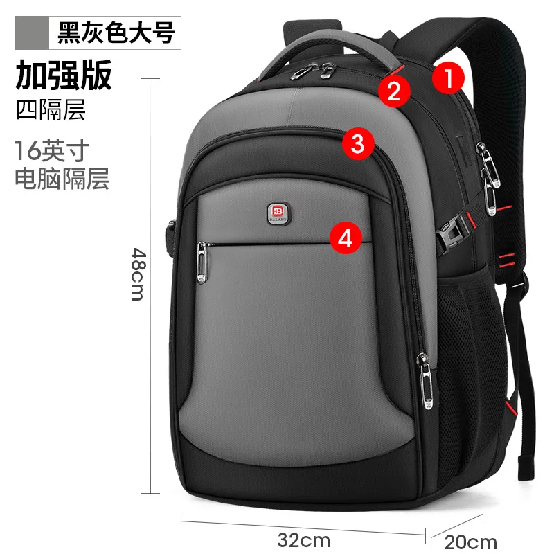 Imagem -04 - Mochila Impermeável para Homens Laptops de Negócios Grande Capacidade Mochila Estudantil Elegante Viagem ao ar Livre