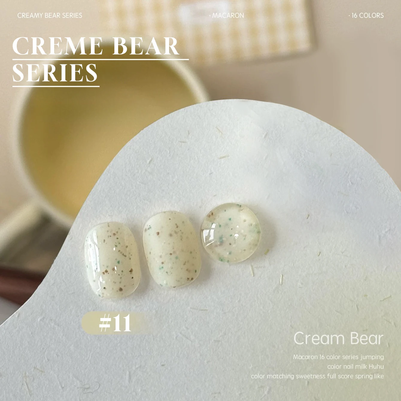 MIANEL 12ML Summer Cute Cub Cream Bear Gel Nail Polish 2025 New Spring Macaron Dopamine Gel Polish White Nails Pink Nails