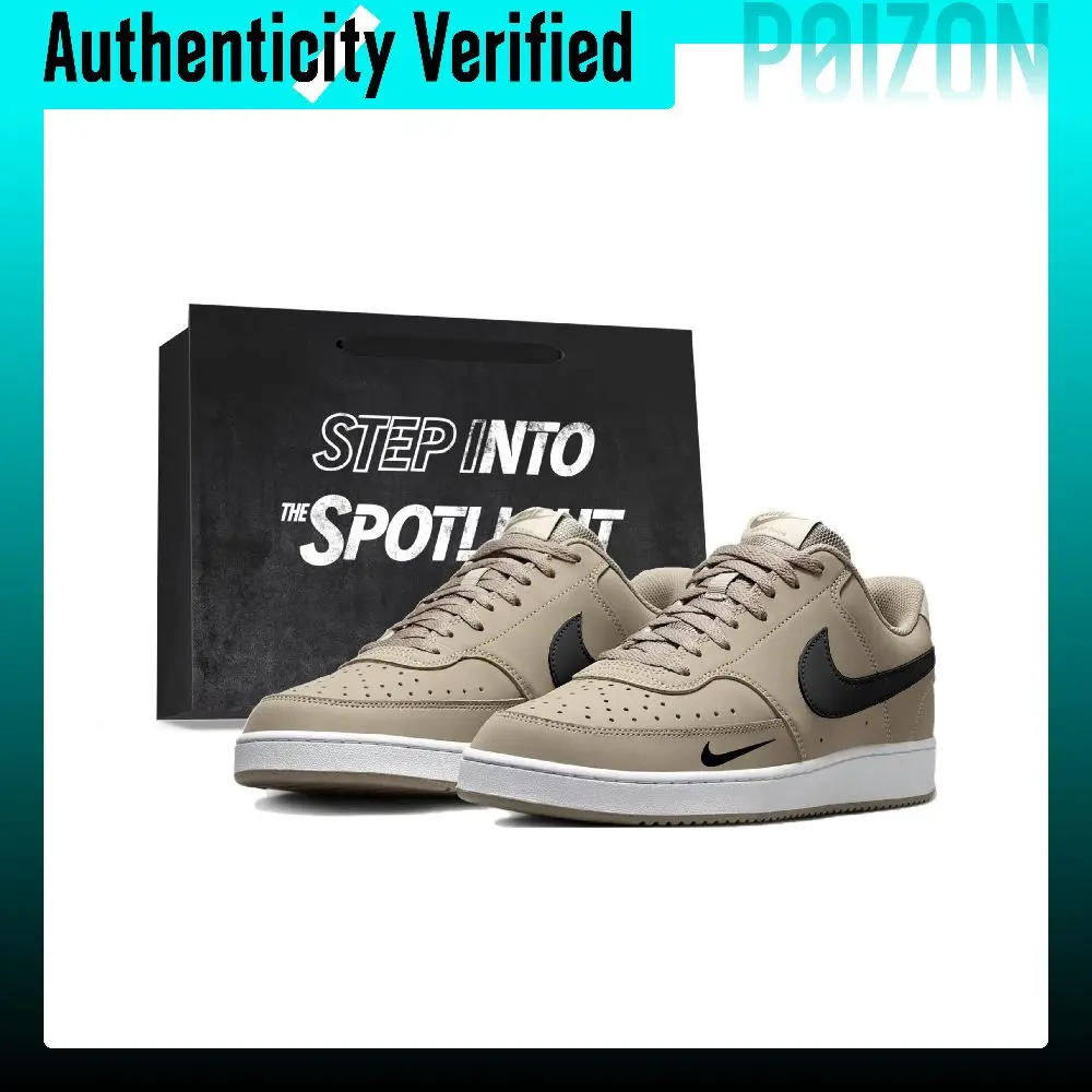 Nike Court Vision Skate Shoes Men's Low-top Brown/Black DH2987-101(Team2651-)