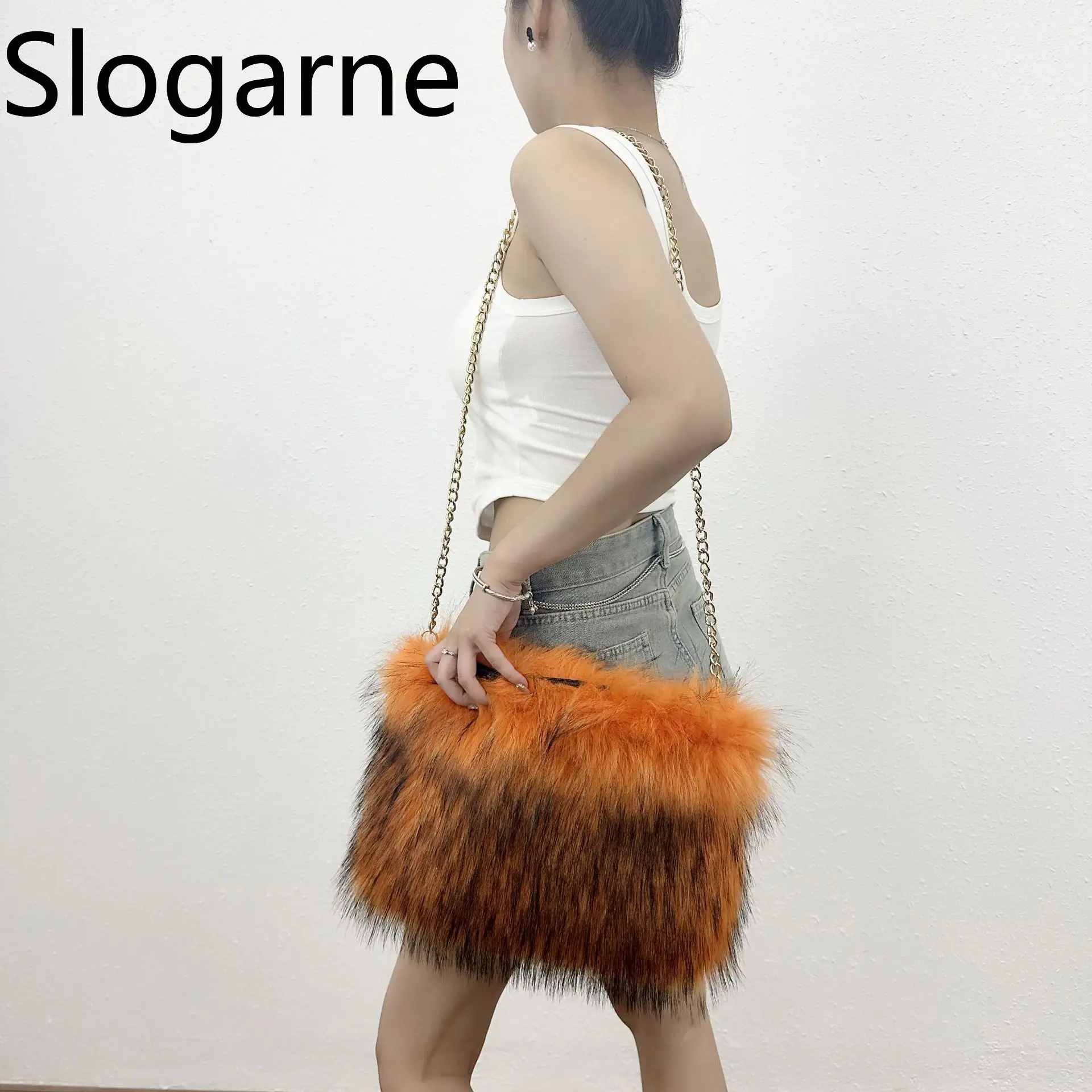 Nuova borsa a tracolla dolce pelosa da donna elegante borsa in pelliccia carina autunno inverno 2025 nuova borsa a tracolla soffici borse a tracolla invernali