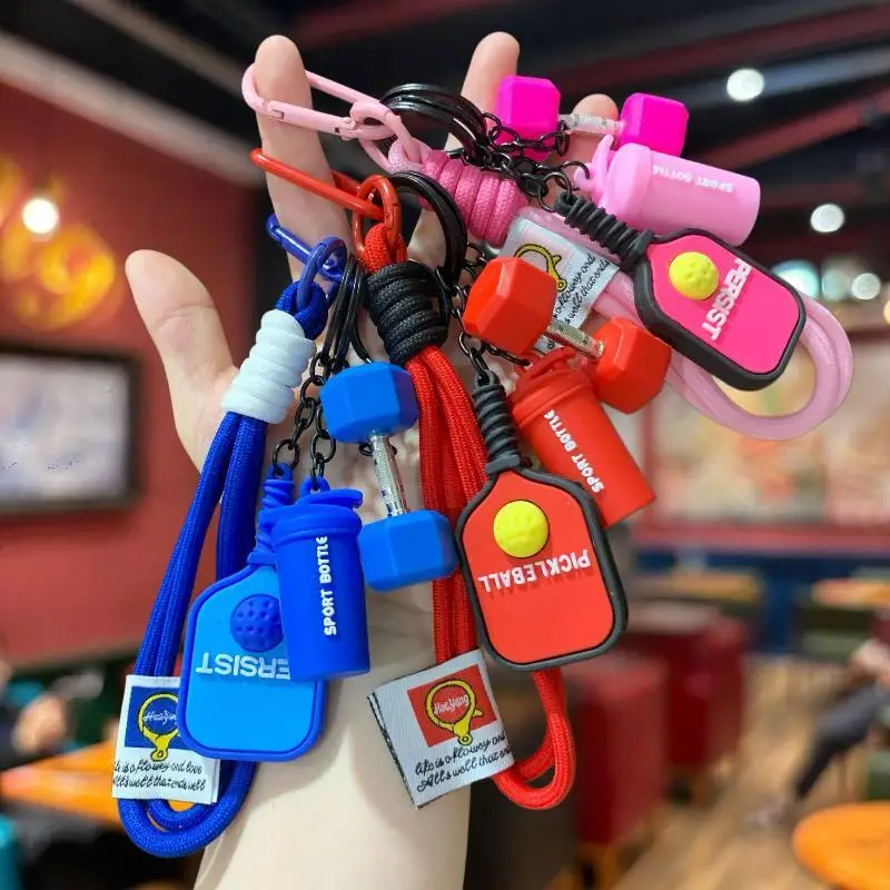 Portable Lightweight PVC Pickleball Bag Tag Keyring Waterproof Key Chain for Car Keys Backpack Bag Decor