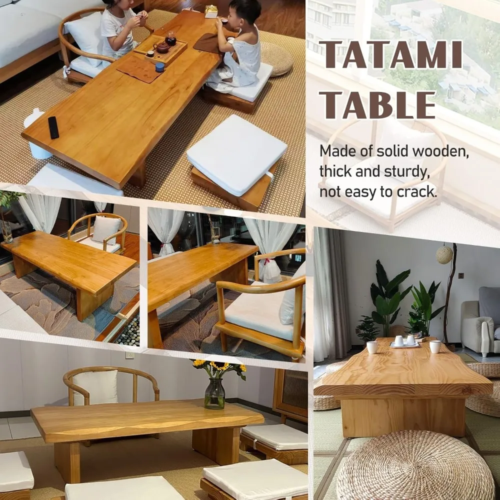 Modern Tatami Coffee Table,Large Size Japanese Floor Low Table,Multifunctional Rectangular Wooden Tea Table,for Living Room