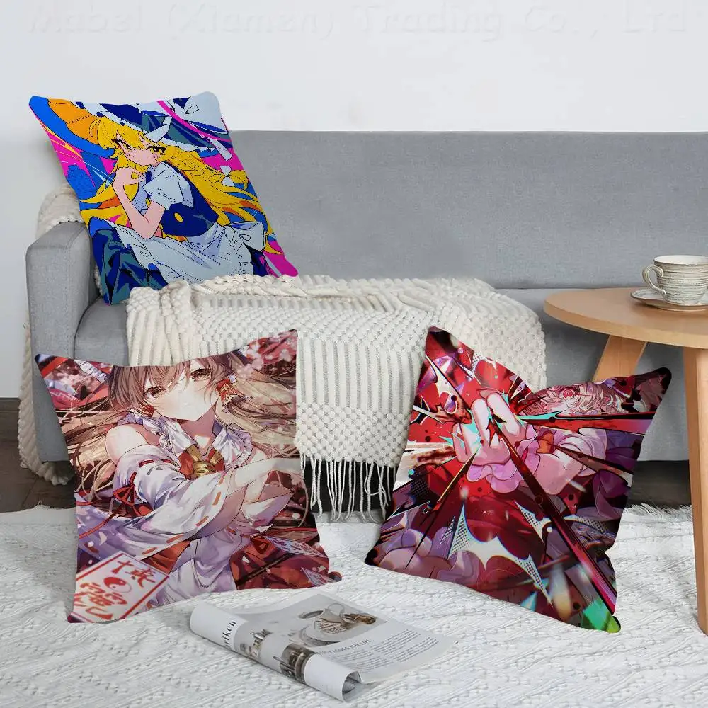 Games Touhou Project Decorative Room Aesthetics Pillow Case Home Decor Bedroom Sofa Bed Couch Pillow Cover 45x45