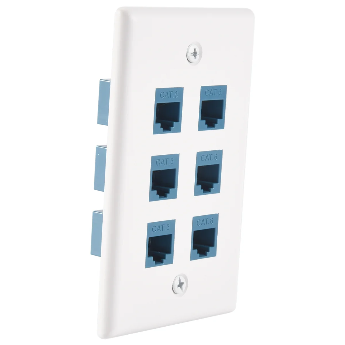 Cat 6 Ethernet Wall Plate 6 Port,Ethernet Wall Plate Female-Female Removable Compatible with Cat7/6/6E/5/5E