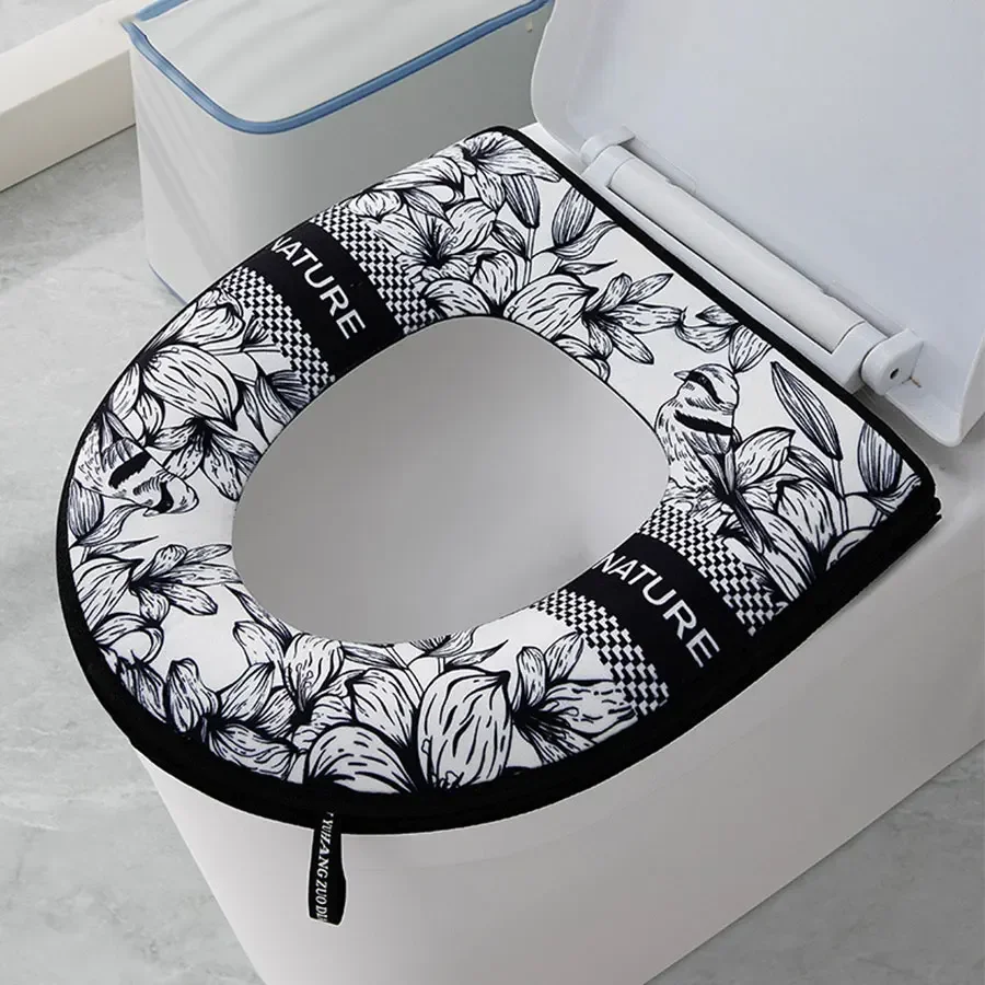 1 Stück verdickter Toilettensitz, Toilettenabdeckung mit Reißverschluss, universelle wasserdichte Toilettenabdeckung mit Cartoon-Motiv