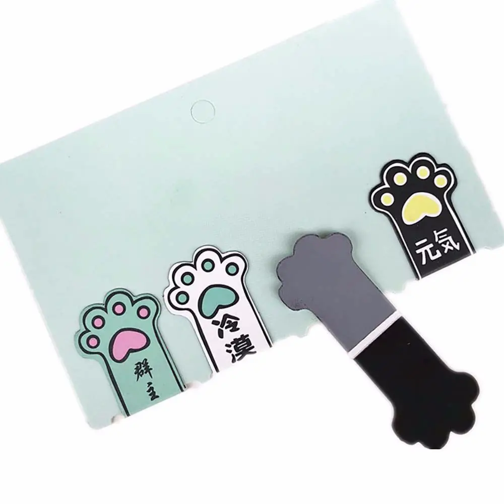 Student Prize 4pcs /Set Catoon Clip Office Supply School Supply Cat Paw Books Marker Paper Clip Book Labels Magnetic Bookmarks