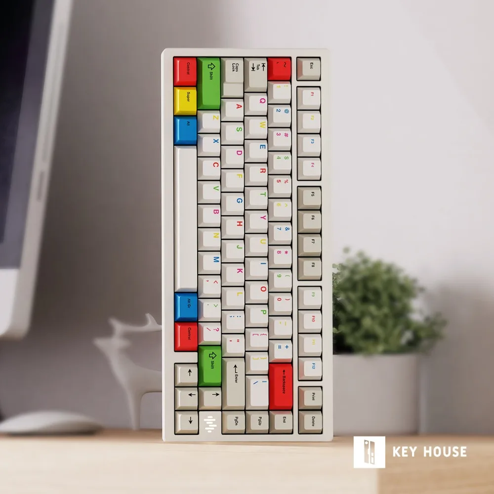 122pcs Key Cap Key House RGB Theme PBT Thermal Sublimation Cherry-Profile for Mechanical Keyboard 65/75/68/80 Layout Hot Swap