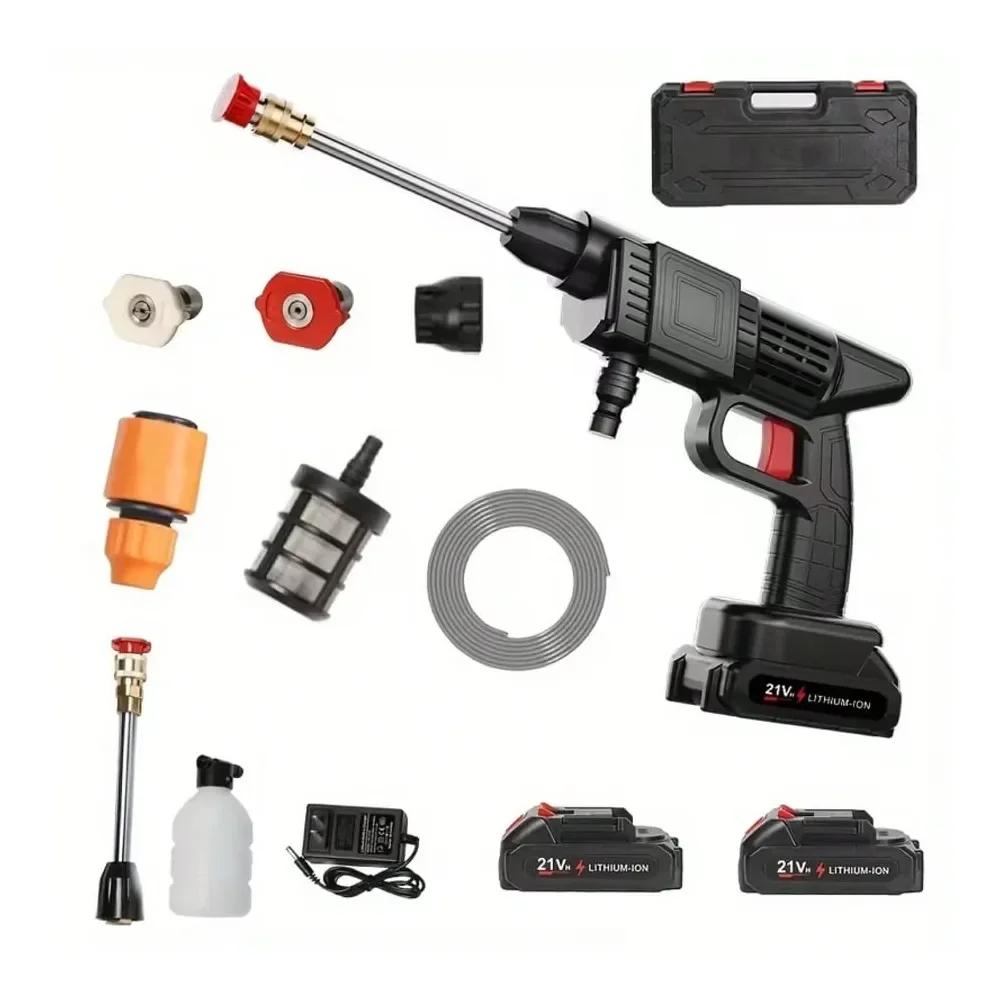 

Cordless Pressure Washer 21V X2 Batteries , Cordless Power Washer Battery Powered, Portable Pressure Washer W 6In1 Nozzle, Soap