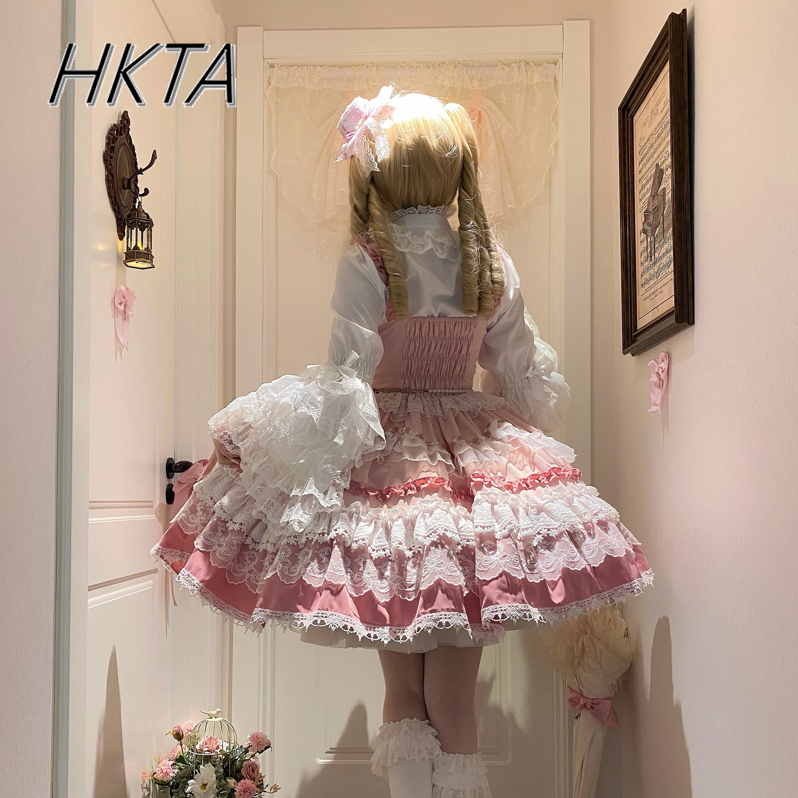 Original Lolita Kleid Big Trailing Wunderschöne JSK Lolita Kuchen Kleider für Frauen Kawaii Süße Geburtstag Party Prinzessin Kleid Sommer