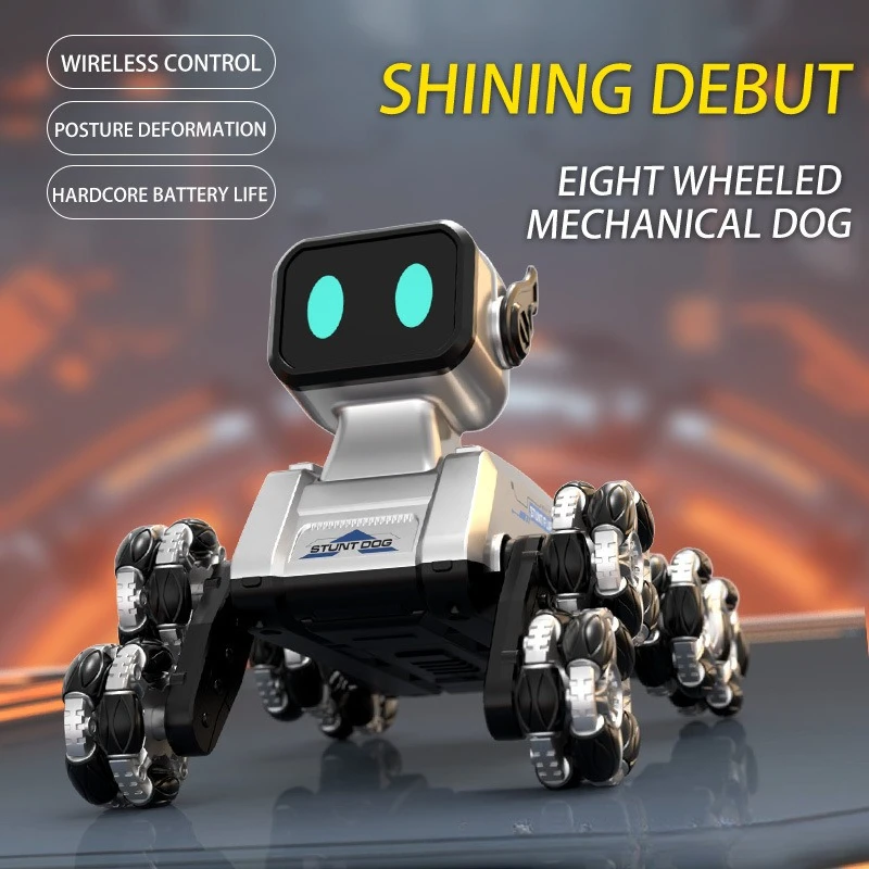 

F04-Remote Control Electric 8-Wheel 4WD Stunt Mechanical Dog Smart Pet Toy Swing Arm Climbing Car Transformable Toy